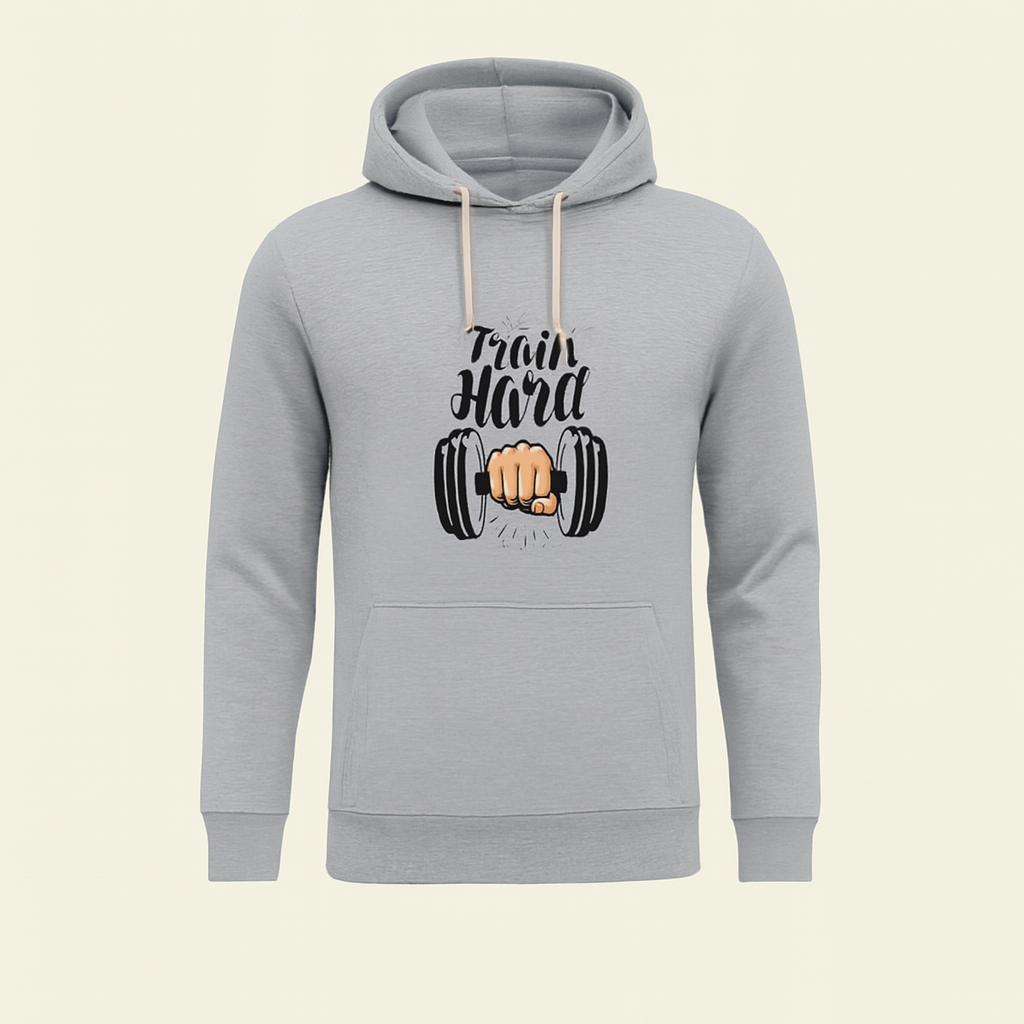 Train Hard Grey Hoodie